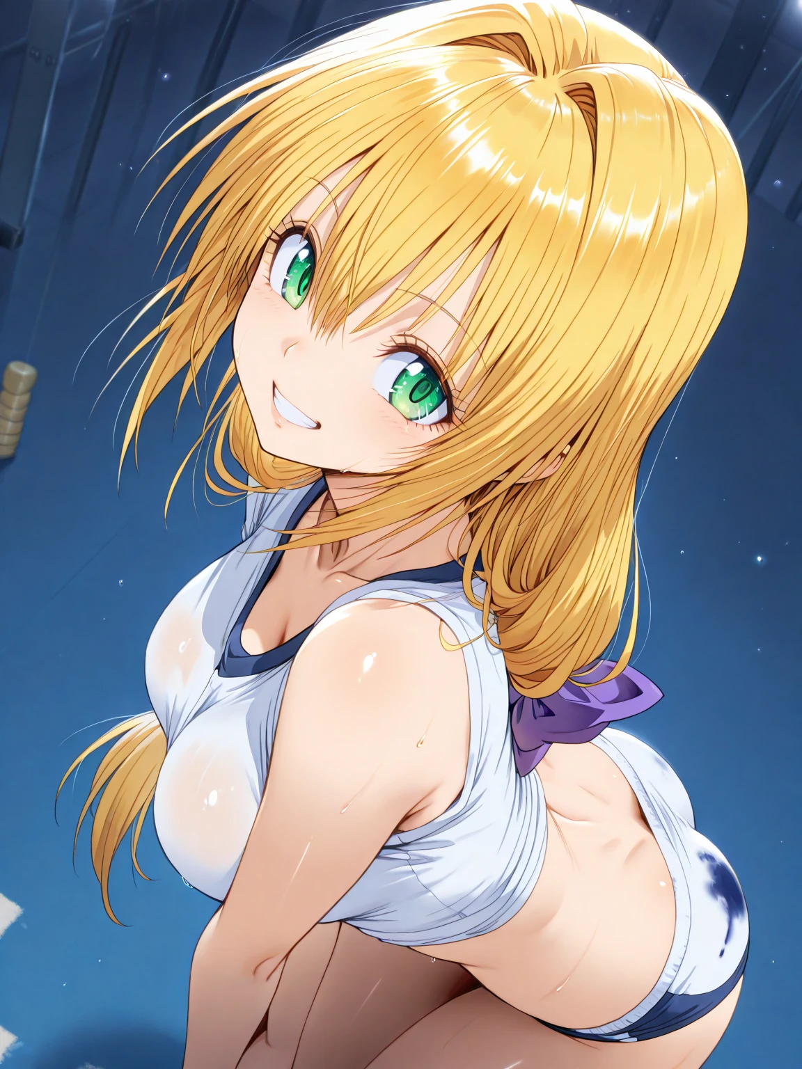 1 girl, 10 years old, stand, long hair, golden hair, purple eyes, ((purple underwear)), (ブレザー), (チェックスカート), (happy), (smile), (cowboy shot), (medium breasts), (cleavage), (((showing underwear))), (((((skirt lift by myself))))), (from front), (from below), ((looking at viewer)), ((32K)), ((best quality)), ((ultra high res)), ((HDR)), ((uhd)), ((extremely detailed CG)), ((unity 32K wallpaper)), ((perfect anatomy)),