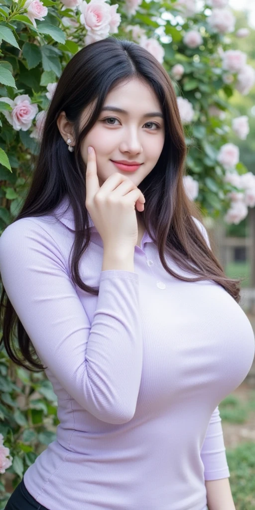Woman in light blue knitted sweater, holding a bouquet of flowers, in the flowers, smiling, woods background, gorgeous Leo goddess, tall and thin beauty goddess, beauty goddess, Kim Hyun Joo, gorgeous young woman, beautiful woman, real queen of the sea photo, beautiful elf girl, Gucci goddess, Venus goddess, with goddess figure, delicate face, perfect proportions, curvy, big breasts, D cup, plump beauty, big breasts, round breasts, huge breasts, curves, big breasts, D cup, plump, big breasts, round breasts, big breasts,