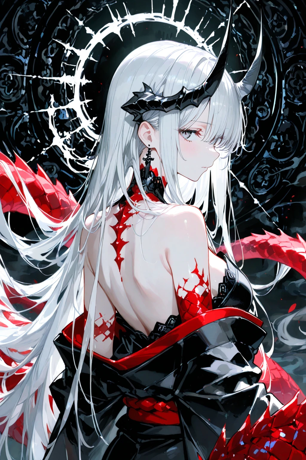 （masterpiece，Highest quality，Highest quality，Official Art，Beauty and aesthetics：1.2），（1. Mechanical Girl：1.3），（Upper body only：1.4），Blood tube，（Pierced the body：1.4 ），Very detailed，rich color details（（Very detailedな）），（Very detailedなCGイラスト），（（Very elegant and beautiful），（From the side From the side），（Machine made joints：1.2），（（Mechanical Hand、Prosthetic arm）），（チューブに接続されたBlood tube）（（Mechanical cervical vertebrae attached to the neck）），（sit），Expressionless，（Wires and cables attached to the neck：1.2），（Overhead Wires and Cables：1.2）（Character Focus），sf，White Background，（Blood：1.5），Half of the body is mechanical、Head coming out of chest