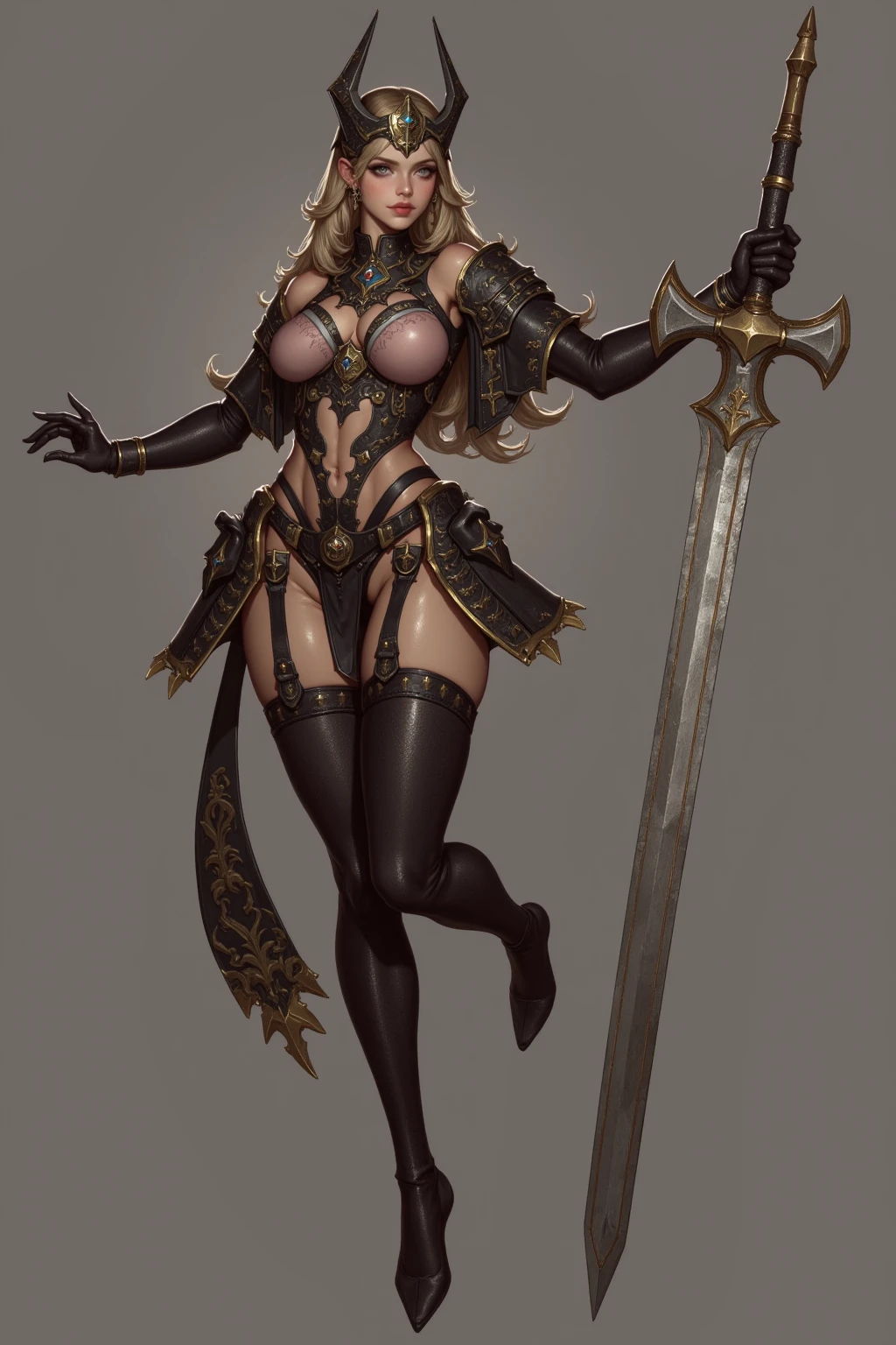 ((1Princess Peach/cybernetic suit/Ninja/huge breasts/mohawk hair/full body tattoos/holding a katana with chain/blood on her face and clothing/fighting demons,Unreal Engine 5, Anime Style, Masterpiece, Max Resolution/Sharpness/Quality/detail, staring at the viewer/preucupada/, in a macabre ancient temple raining heavily, body all wet and clothes moistened.