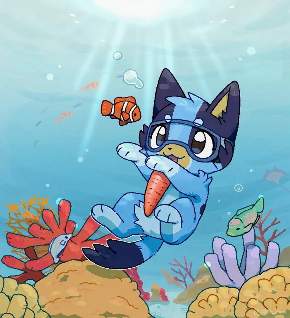 cover_page, High resolution, highest quality, highest quality, Paid reward available, High-quality illustrations, An unparalleled masterpiece, Perfect artwork, Absurd, 超High resolution, Detailed Background, seabed, Coral Reef, bubble, boy, girl, Happy, Joyful(kemono, Furry Personification),penis，