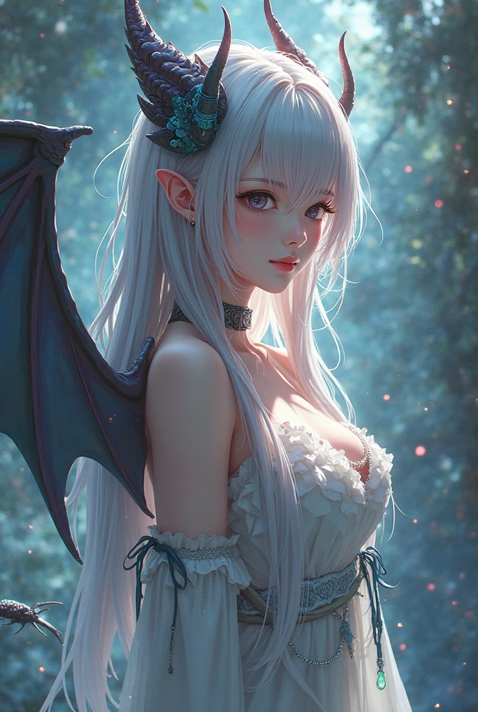 ((Need)), ((tmasterpiece)), (A detailed), Enchanting succubus, Ethereal beauty, Perched in clouds, (fantasy illustrations:1.3), Seductive gaze, captivating posture, delicate wings, otherworldly charm, Mysterious Sky, (Luis Royo:1.2), (Yoshitaka Amano:1.1), Moon Night, pastelcolor, (Detailed cloud view:1.3), (A high resolution:1.2),Close-up shot,Close-up shot
