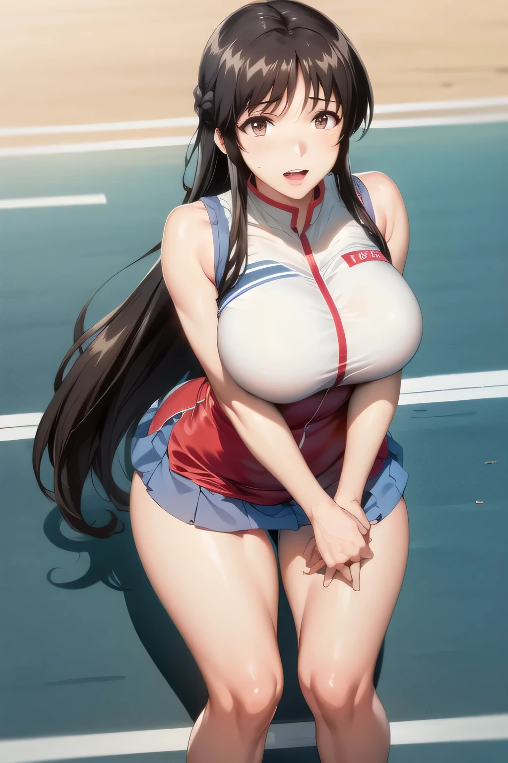 mai sakurajima laying on the ground with her legs crossed, seductive anime girl, big anime girl wearing a black bunny outfit, attractive anime girl, cute anime waifu in a nice dress, (anime girl), anime best girl, an anime girl, , anime girl, anime waifu, smooth anime cg art, pretty anime girl