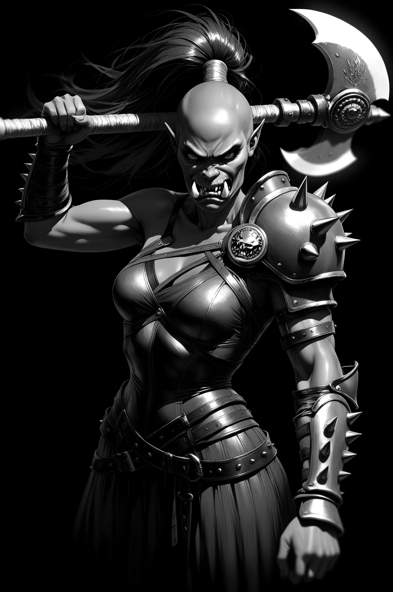dead rotting zombie girl, african girl, black skin, Superhero Storm from X-Men, white hair mohawk haircut, shaven sides of the head, white glowing eyes, wlieding lightning, evil vilanious look, menacing, bloody, bloodthirsty, ripped torn apart costume, combat stance, highly detailed, vibrant appearance, creative behavior, extremly detailed, imaginative, sensual, spontaneous, highest quality, skin texture, intricate details, (cinematic lighting), RAW photo, 8k, masterpiece,best quality,ultra-detailed,very detailed illustrations,extremely detailed,intricate details,highres,super complex details,extremely detailed 8k cg wallpaper,