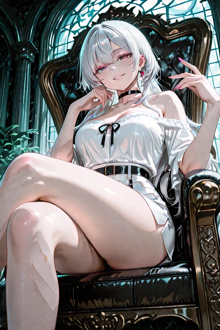  ((best quality)), ((masterpiece)), (detailed), 1girl, Character design, female, dynamic poses, long white grey hair, grey white eyes, very skinny, detailed, best quality, no accesoires around the neck, no shoes, prominent collarbones, skinny arms, flat stomach, visible hip bones, full body, blank white background, plain background, white background, red and white clothing, Bloodborne inspired, occult aesthetic, occult, detailed and intricate steampunk and detailed gothic, NSFW, Very dramatic and cinematic lighting, cosmic horror, grim-dark, side-lighting, perfect face, NSFW, Fluttering lace flared long knee length dress with frilly petticoats, knee length dress, pleated petticoats, petticoats gothic, complex lace boots, side-lighting, gothic aesthetic, wielding a mighty sword with mechanical components, mandalas, small breasts, a fairy, various different types of insect wings, NSFW, full body, whole body, body, plain background, white background, blank background, no background, white background NSFW, chains, full body, whole body, head-to-toe NSFW 