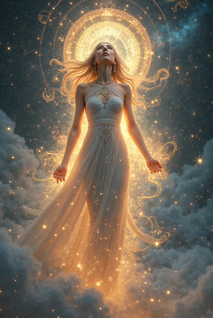 Imagine The Devine Universal Mother, The Maternal Cosmic Power, The Supreme Radiant Power, Shakti. Hd, High detail, High contrast, High texture, Hyper realistic, Cinematic