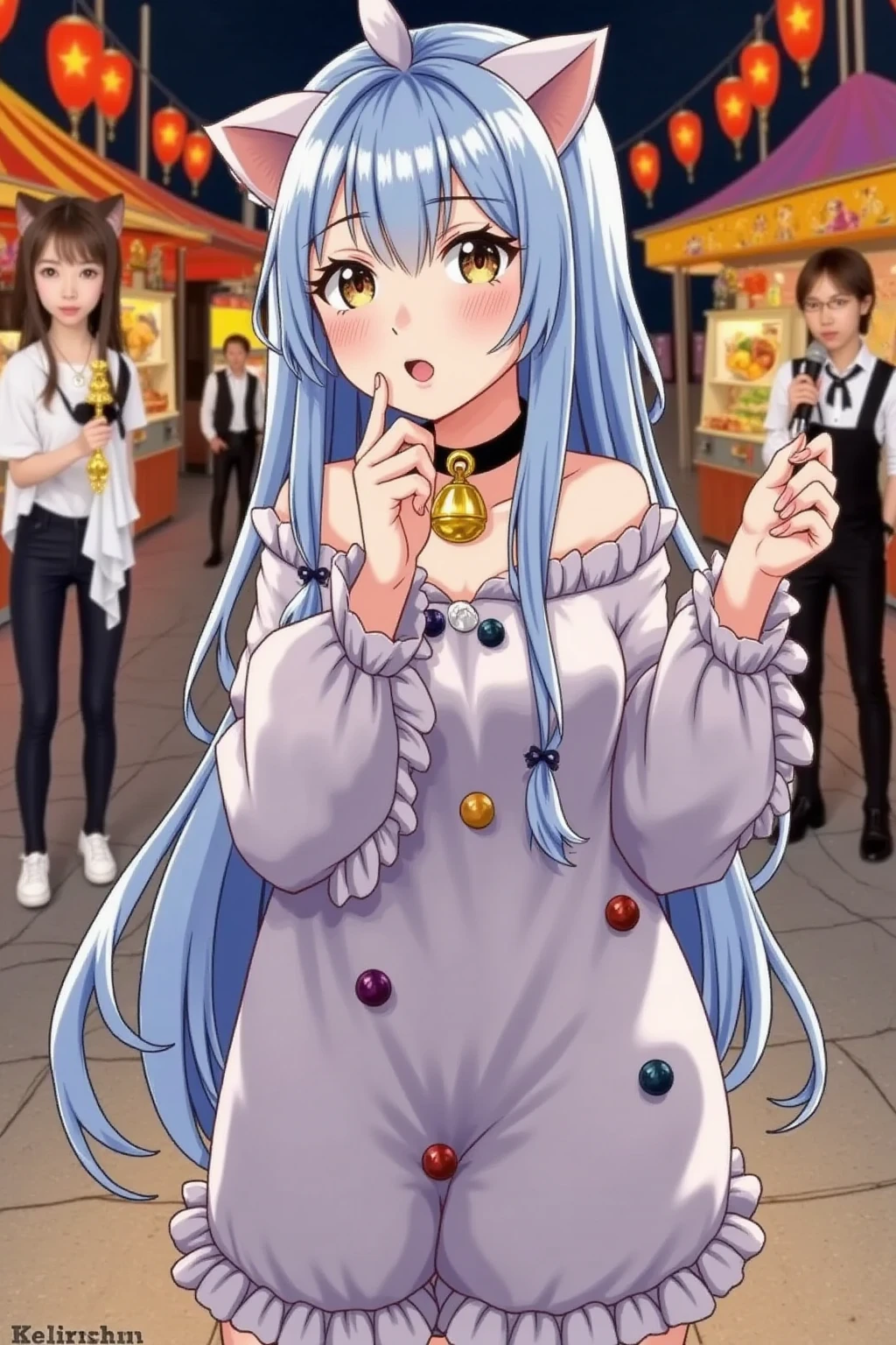 (1girl, solo:1.5)Browsing Caution, furuderika, Long Hair, Purple eyes, Blue Hair, Blunt bangs, nsfw , large breasts, nipple, Walking, ShoppingMall, frozen, wet, crying,  Naked, Blind ,Temptation, Blank look, empty eyes, , Peeing, lactation, projectile lactation