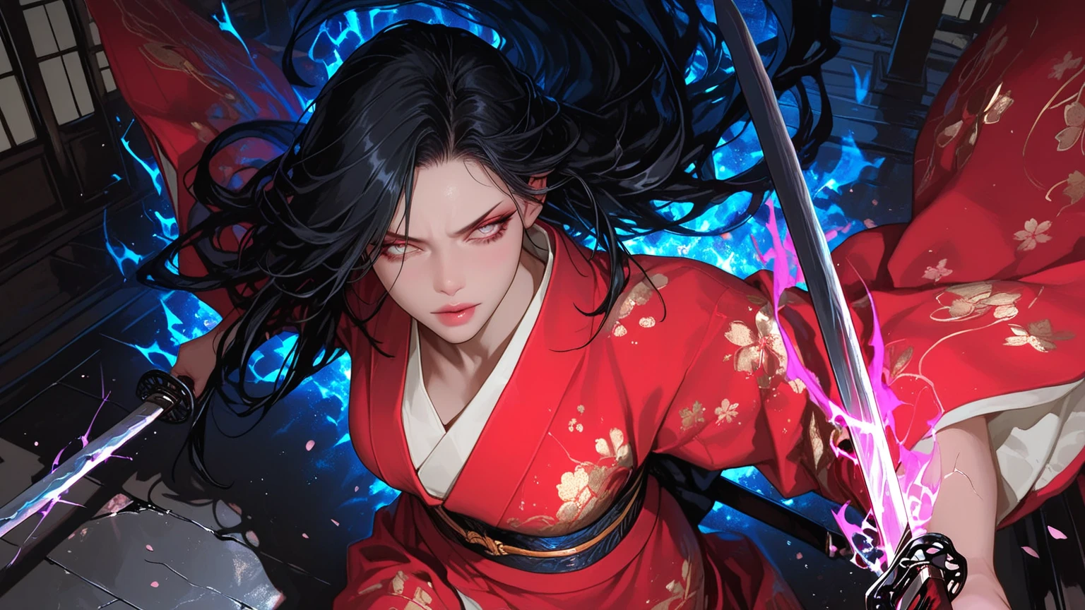 Logo of a woman holding a mask and a sword in her hand, Vector art inspired by Kanō Hōgai, Trending on deviantart, Ukiyo-e, very beautiful Cyberpunk samurai, portrait of a Cyberpunk samurai, Cyberpunk samurai, Samurai with demon mask, Cyberpunk geisha, Female samurai, Japanese art style, Demon Samurai, Style Hydro 74, Demon Samurai mask