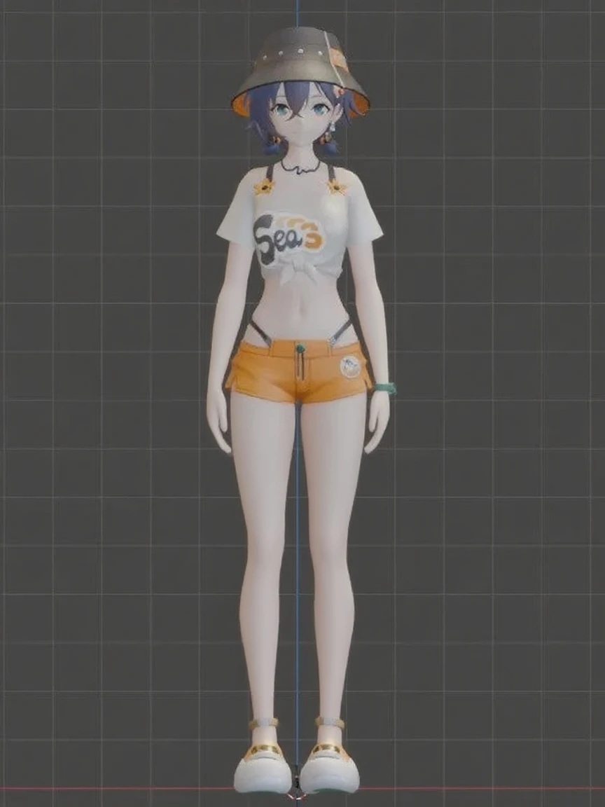 (Masterpiece, best quality: 1.2), (Super detailed), (Illustration), detailed face, a close up of a woman in a orange bikini, oppai proportions, whole body highly detailed, complete detailed body, realistically proportioned body, anime proportions, extra detailed body, realistic body proportions, realistic shaded perfect body, highly detailed body, realistic proportions sfw, detailed body, character sheet, character model sheet turnaround , fullbody shot turnaround, reference model sheet, full character body, 3 d character reference sheet, anime vtuber full body model, high quality model sheet, full body details, character design sheet, detailed full body concept, detail face, front and back, orange bikini, blue hair, tight bikini, G-string panties, Micro Lingerie Panty, G-string, g-string