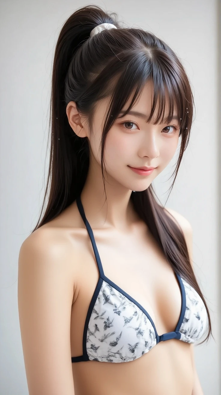 (8K, RAW photography, Best quality, Masterpiece: 1.45), (Realistic, Photorealistic: 1.37), One Girl, Cute, Seductive smile: 1.2, happy, (from side, cowboy shot: 1.3), Embarrassing Pose: 1.2, Beach, Daytime, Professional lighting, Photon mapping, Radiosity, Physically Based Rendering, Masterpiece, Rich Details, (Fine Face),, (Fine Eyes), (Clear Face), (Detailed Face Description), (Detailed Hand Description), (Masterpiece), Realistic, Extreme Light and Shadow, Gradient Black Hair, White Hair, Short Ponytail, Handsome, Girl, Double, Small Breasts, Disheveled Hair, Fine Clavicle,(Deep V Neckline Slip Dress, sideboob, cleavage:1.2), public indecency、(Increased Skin Texture Beauty:1.1),Immediately after getting out of the pool,