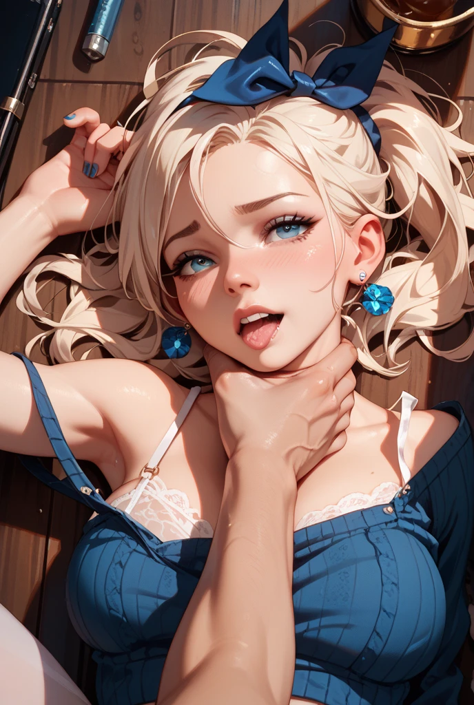 (RAW photo: 1.2), top quality, beautiful detailed girl, bunny girl, smile, blonde, twin tails, highly detailed eyes and face, beautiful detailed eyes, huge file size, high resolution, high resolution, 8k wallpaper, fine detail, highly detailed ticker uniform 8k wallpaper, light on face, movie lighting, 16 year old girl, sexy pose, (photorealism: 1.4), Illustration, surrealism, from below, super detail, masterpiece, playboy bunny, fishnet pantyhose, on all fours