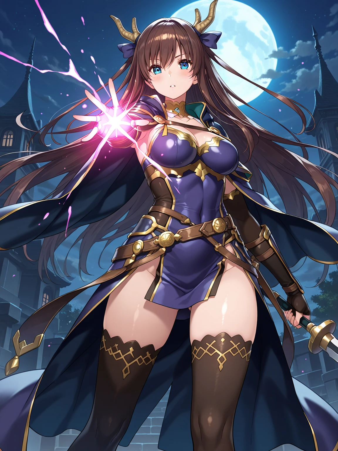 (((SFW、sound、Highest quality、first-class、masterpiece、Normal body、8K、Detailed face、Ultra-precision、Normal hand、Normal finger、5Finger、Highest)))、beautiful girl、Green Hair、Small breasts、Shortcuts、White ultra-high-leg retard、Super risqué leotard、Ultra-thin leotard、Super sheer leotard、Super sheer、Super tight、Super tight、Super bite、No sleeve、Waist belt、Red cloak、Circlet、Legendary Sword、DRAGON QUEST、Female Hero、In combat、Combat Ready、Lightning Slash、incantation、Gigadein、Thunder Magic、Spread your legs wide、Super desire to lose、Immoral、Ultra-masochist、blush、Super Trance、Super nipple erection