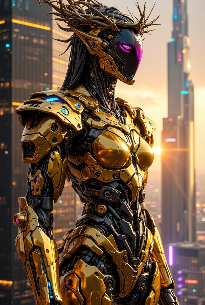 ((Unreal Engine 5)), Realistic Rendering, Excellent, lights on suit armor, helm, (Yoga Pants), looking on viewer, walkdown on street, beautiful face, makeup, (photorealism:1.2), ultrarealistic uhd face, (huge fake :1.4), (gigantic breasts:1.1), (muscle abs), (big butt), (wide hips), (thick thighs), slim waist, hourglass figure, half body, ((glowing skin)), ((shiny skin)), Realistic body, ((she is sexy)), ((clean skin)), photorealistic, bokeh, motion blur, masterpiece, highres, 1080P, super detail, textured skin