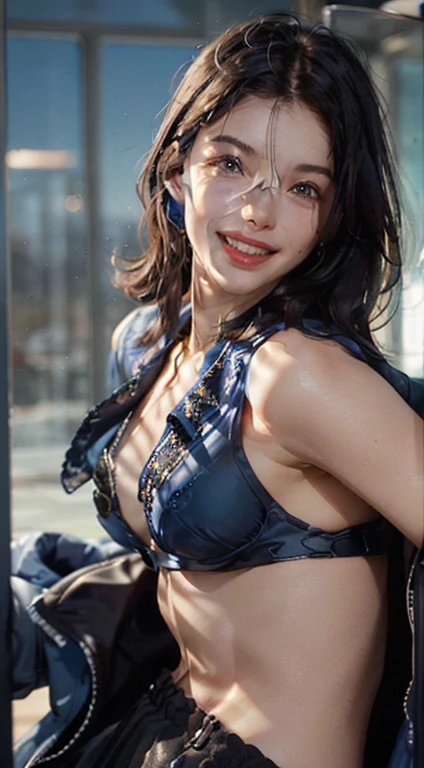 ((Biologically correct limb count)),((Natural finger shape)),((Full Body Shot,Including face)),Standing position,4K,masterpiece,((Focus on the face)),((Symmetrical facial features)),Eye for detailed depiction,Beautiful woman,Excellent style,Beautiful feet,(Small Ass,Thin thighs),(Patterned black stockings,High heels),Facial detailing,Small earrings,necklace,Low angle photo,((Light blue lace bra and lace panties,Lifting the skirt to reveal panties)),Park scenery on a holiday morning,Strong sunlight,(((A facial expression of pleasure))),(((Lean your body back and sit on the ground))),((Hands lifting from under your chest)),(Face the camera),Photograph the side of the body,focus on the crotch,Long blonde