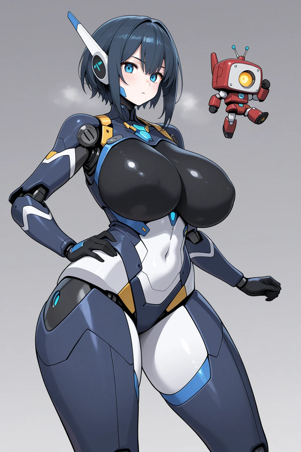 Milf, woman in a futuristic suit, highly detailed face, cool, mom, tomboy, very large breast, (Milf), mature face, (mature female), cybersuit, anime girl wearing tight suit, milfication, Elegant body, navel focus, naked body, gloves, earrings, science fiction, female protagonist, standing, volumetric light, detailed lighting, detailed textures, oppai cyberpunk, biomechanical oppai, masterpiece, best quality eyes, sci-fi background, futuristic landscape, low angle, smooth surface