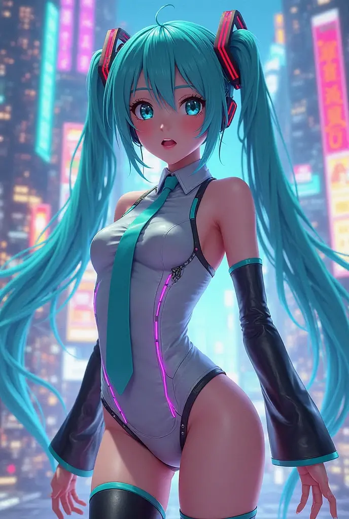（tmasterpiece、top-quality、8k wallpaper、A high resolution、realisticlying），Big breasts Hatsune Miku，Leakage throughout the body，Beautiful breast leakage，female genital