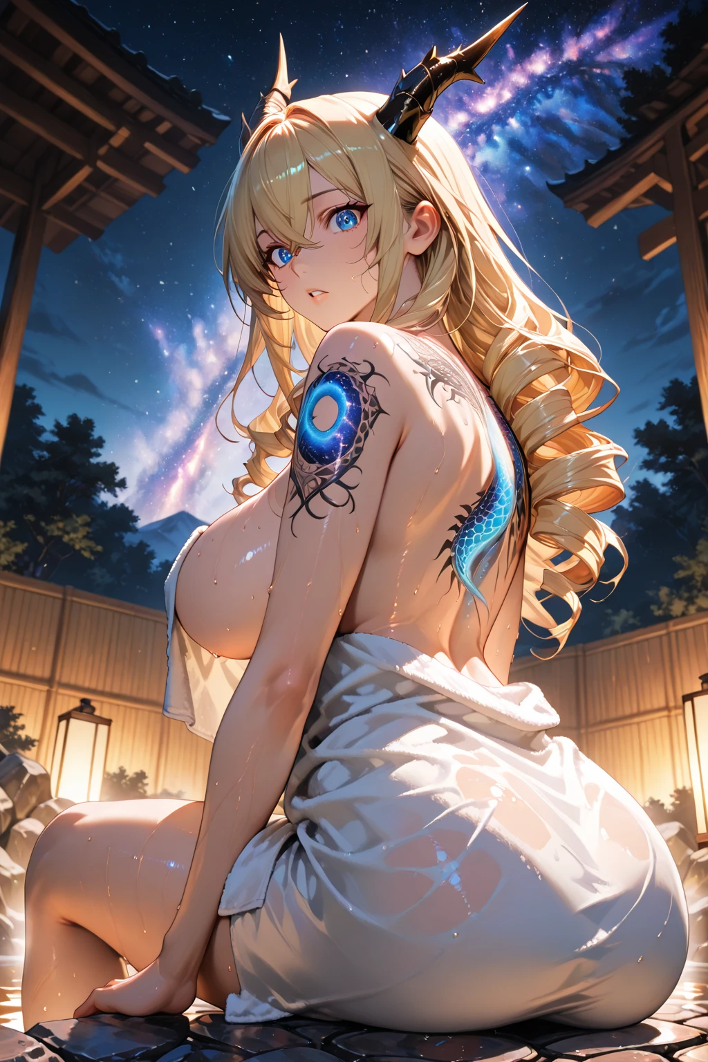(( Yukata with slits )), 1 girl, (Character: full body), Outdoor, Moonlit night, ( Emphasis on body lines ), ( Emphasize the chest ), Body/, (Perfect hands), (Perfect anatomy), (Perfect body structure), ((2 arms), ((2 legs)). Quality/, Masterpiece, Best quality, High resolution, Ultra high resolution, Perfect pixels, 4k, Super detailed. Saturation/, Studio lighting, Sharp focus, Bright colors, Portrait, Warm colors, Soft lighting.
