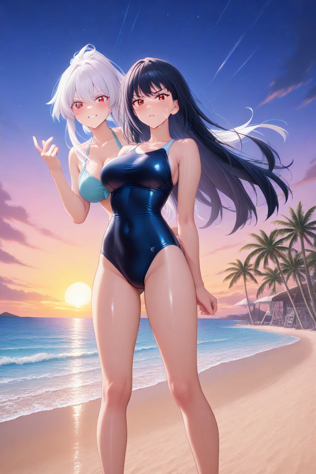 Gray hair, sexy, swimsuit, two-dimensional