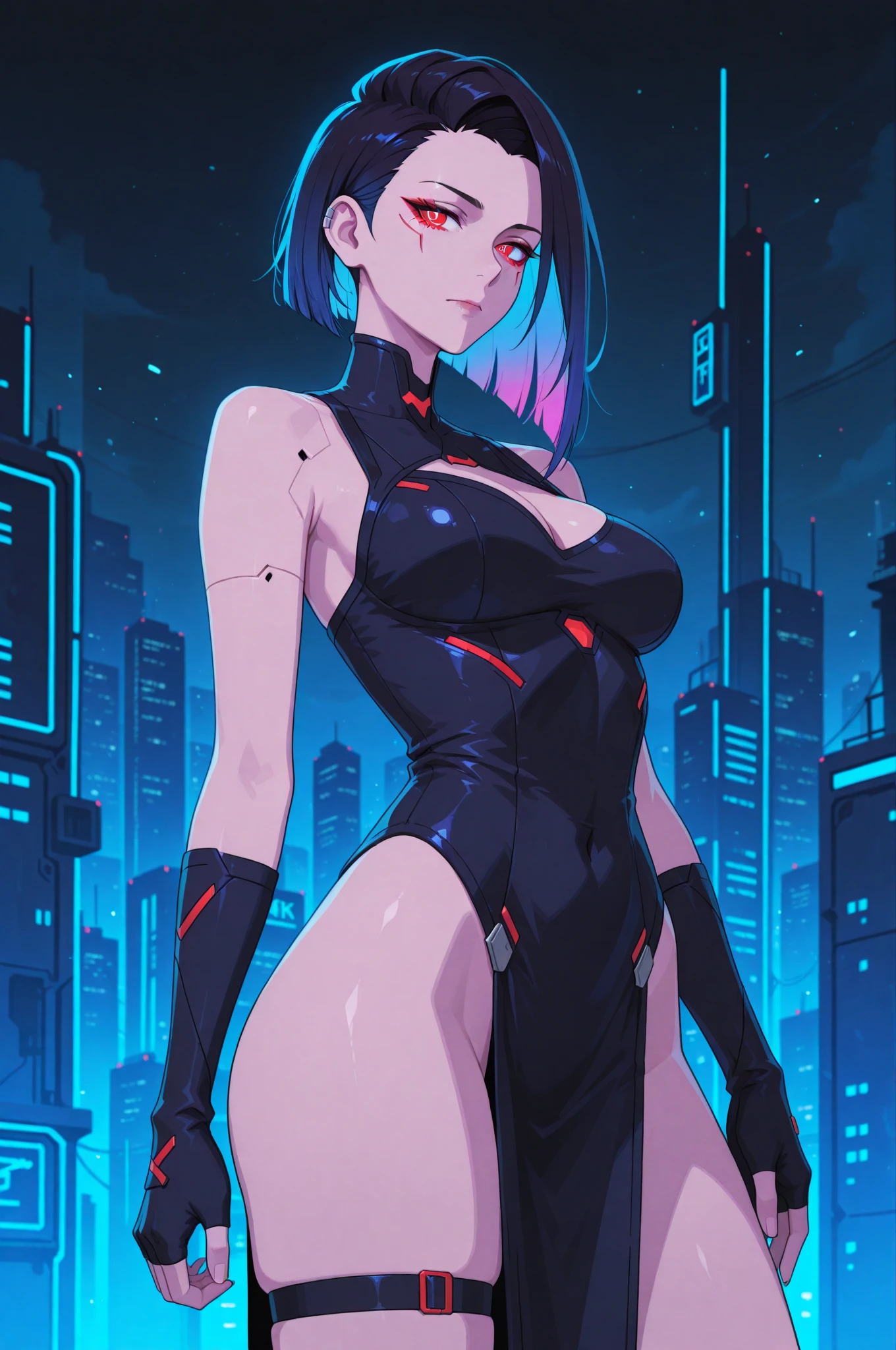 Portrait Of Girl, Face close to the camera, With his back to the viewer, upper-body, the night, Lies, Erotica, Romantic, closeup face (very detailed eyes, Lips 1.1), Face close, extends his hand to the viewer, gloomy composition, gloomy background, Room, Very detailed. stands on the edge of the roof, gloomy atmosphere, very detailed eyes, grey-blue eyes, Beautiful figure, Ruins, ruined city, very detailed eyes, facing the viewer, Beautiful figure (Proper Anatopy 1.1.), in full height (Body Full 1.1), Slim, Slender figure, shapely legs, Anime style, white colored hair, Bob hairstyle, Very detailed face, Very beautiful face, in full height (Body Full 1.1), small elastic breasts, Beautiful slim figure, femininity,tmasterpiece,beste-Qualit,higly detailed,8K resolution, High Sharp, 8K resolution, higly detailed, 8K UHD, Professional lighting, Photon mapping,physical based rendering, a perfect face, detailed face and body, ray traced, expressive look,elastic small breasts, Heightened sexuality,