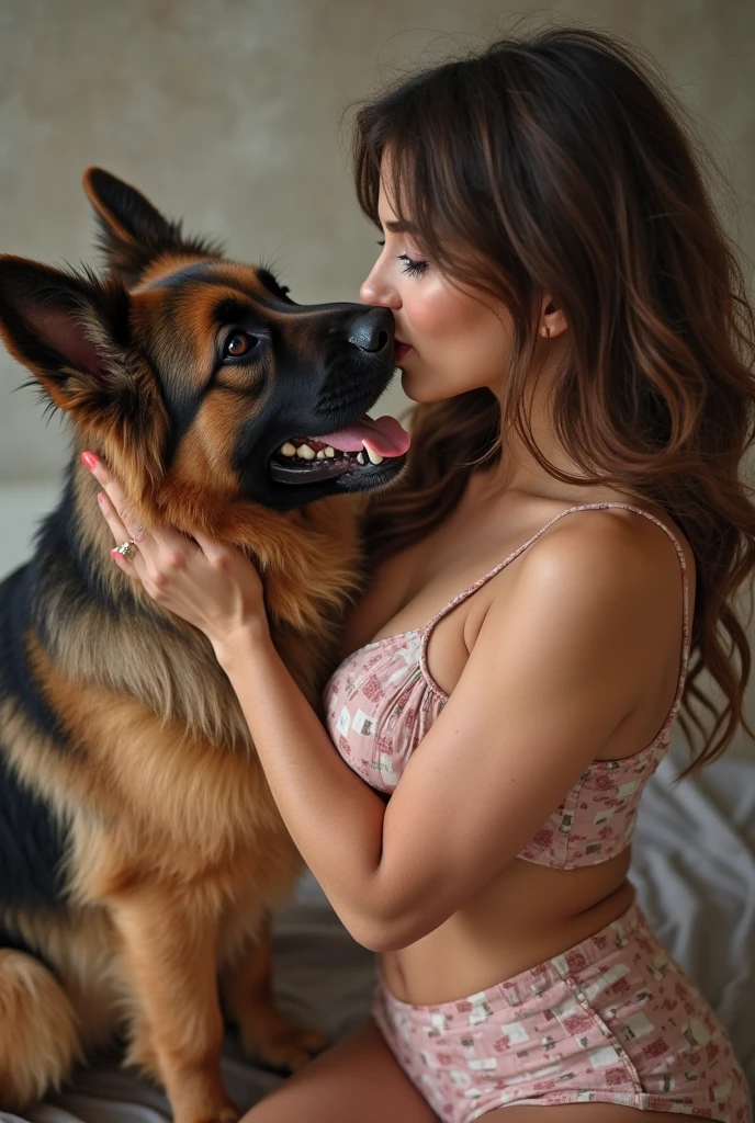 A dog doing sex with a girl