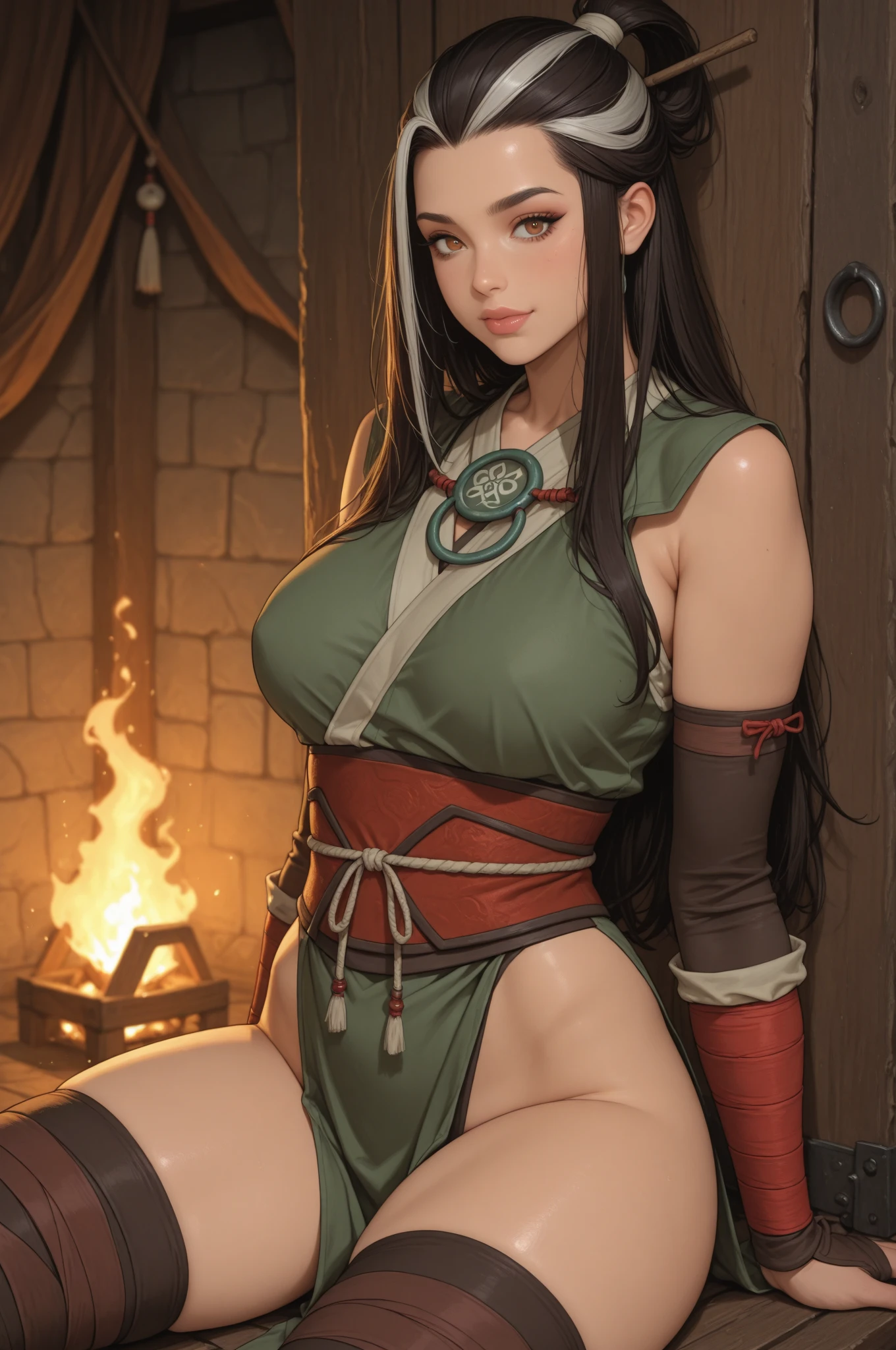 masterpiece, best quality, volcano, lava, Sexy, NSFW,