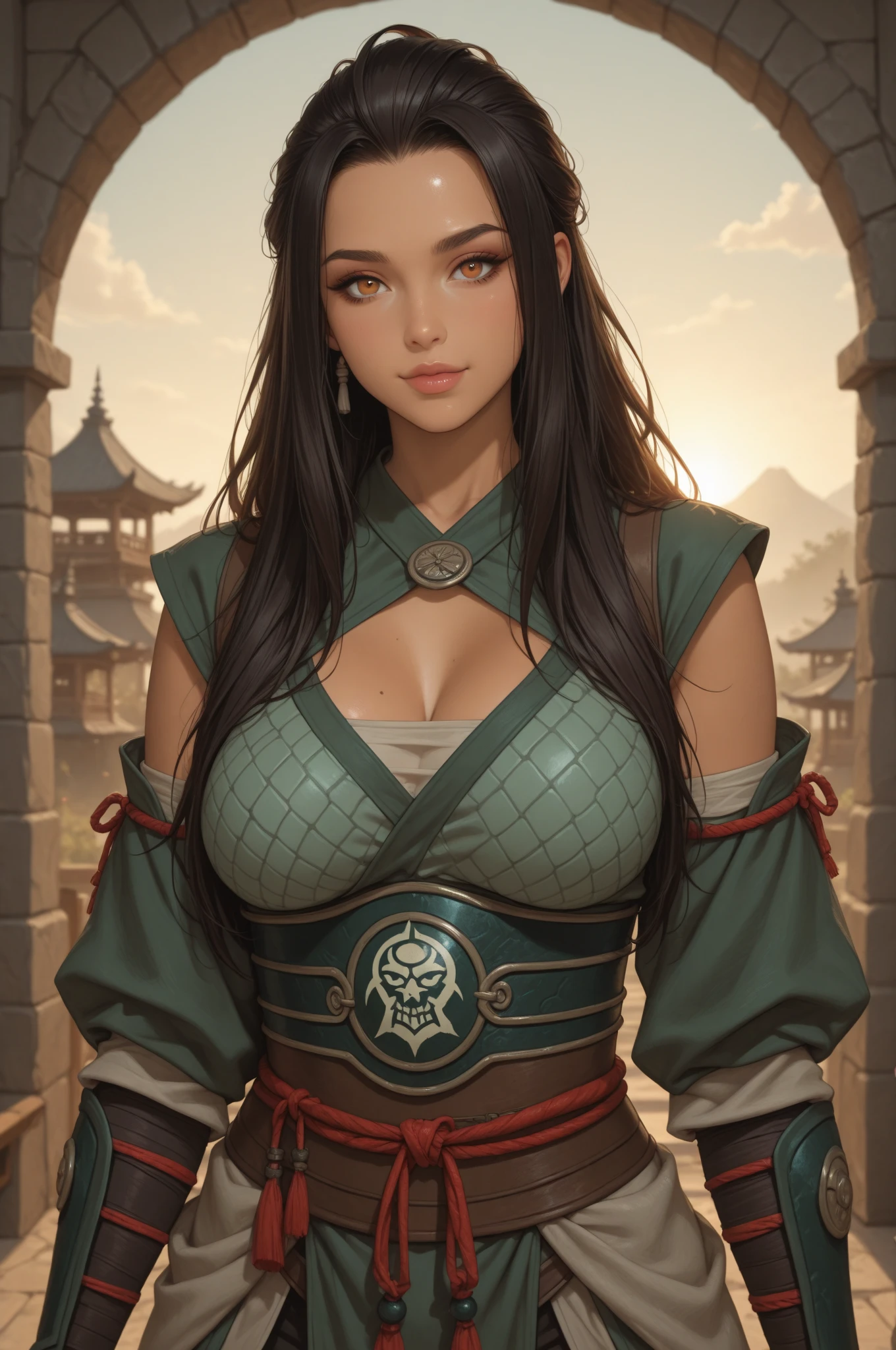 Maokai si il était une femme, maokai est un tréant, tréant, îles obscure, beaucoup de brume, beaucoup de brouillard, Vetement avec du bois, aura bleue autour d'elle, esprit de la nature, rongé par la colère, Incarne la vengeance, méchante, aspect bois, esprit dans la main