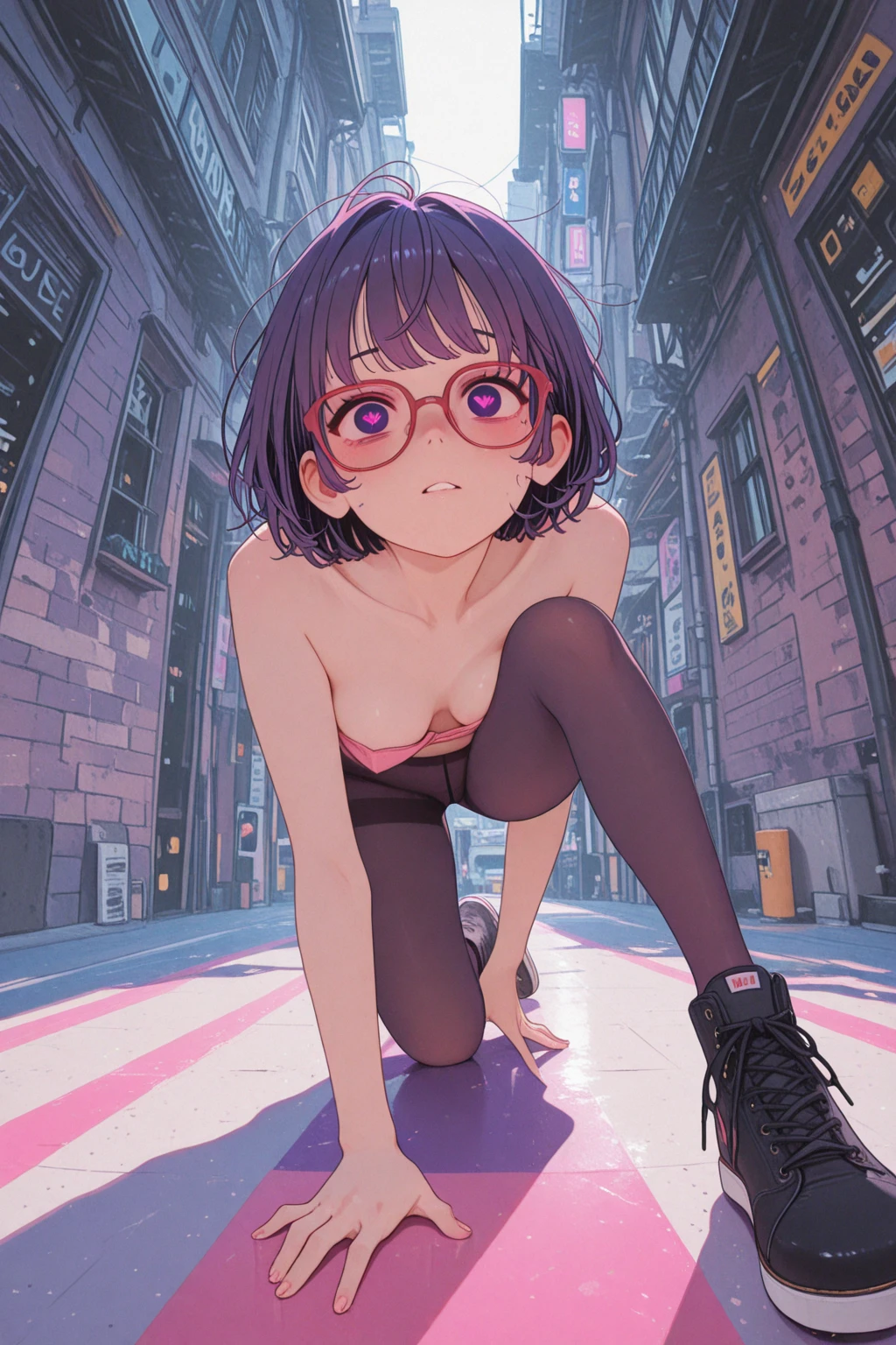 girl、cute、Completely naked、Full nudity、Black Hair、Embarrassed face、tears、Shibuya Scramble Crossing、Many buildings are built、Ahegao、first round、Lock、bukkake、whole body、Tattoo、Spread your legs、tits、condom belt、