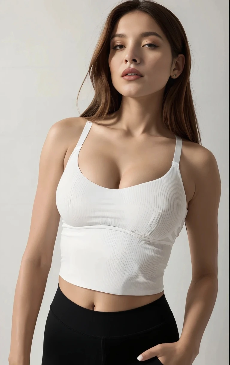 Ein (((11 year old girl))), ((((weibliche Bodybuilderin)))), (((sexy Muskeln))), (((riesige perfekte Titten))), in a white tank top and ((weiten Khakihosen)), Ein bauchfreies Oberteil tragen sexy, Ihr Nabel liegt frei, Zwerchfell freigelegt, wearing a crop top, wearing a tank top and loose pants, Tragen eines Tanktops de corte baixo, Tragen eines Tanktops, Ein bauchfreies Oberteil tragen, Faszinierendes Outfit, Ein bauchfreies Oberteil tragen, wearing a sweater and loose pants