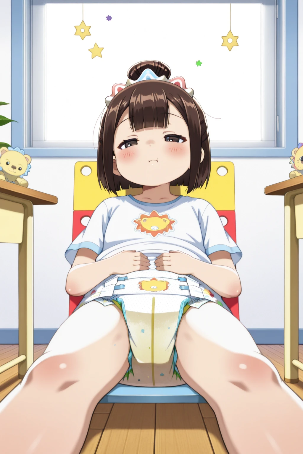 1 girl, sunflower, Par indoors, masterpiece, highest quality, be familiar with  ,1girl,masterpiece, expensive quality, very_expensive_solve, big_file size, full color,(completely nude:1.2),pussy,niplles,(vaginal sex:1.2),(toddler:1.6),(chibi:1.3),(flat chest:1.5),