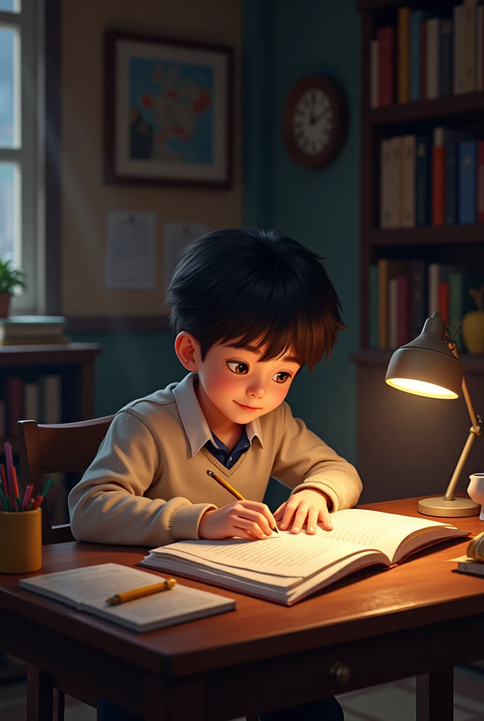 boy studying