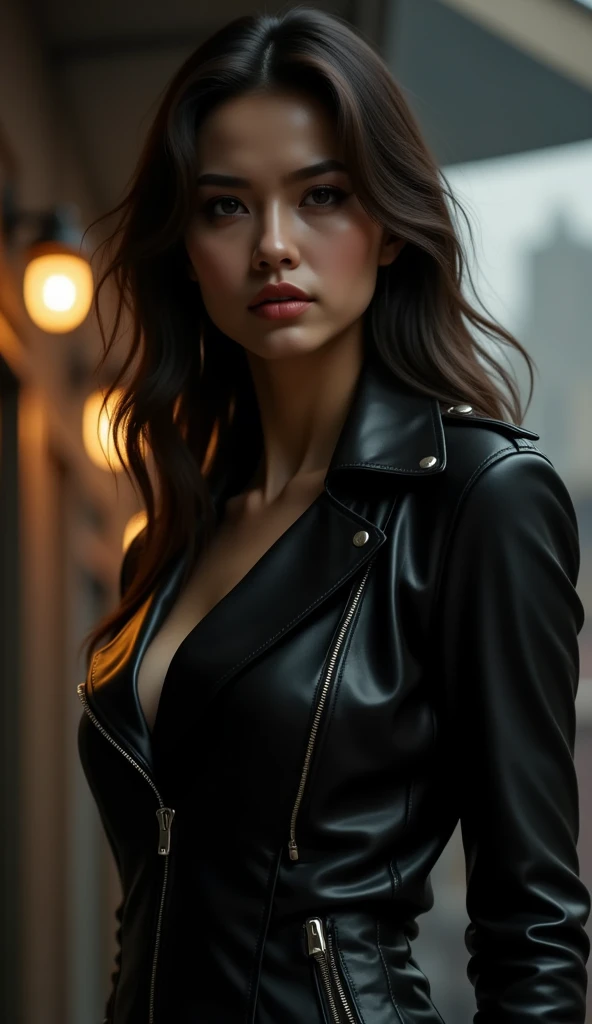 (backlighting,navel:1.2,black hair,street lamps,orange neons),raining night,city,A beautiful woman wearing school uniform on the bustling streets of Gintama, surrounded by vendors, beautiful portrait of a stunning goddess girl, beautiful detailed face, porcelain skin, half body shot, centered, ultra soft lighting, symmetry, intricate, elegant, highly detailed, photorealistic, artstation, concept art, smooth, as imagined by greg rutkowski and borris vallejo, cover, vogue style