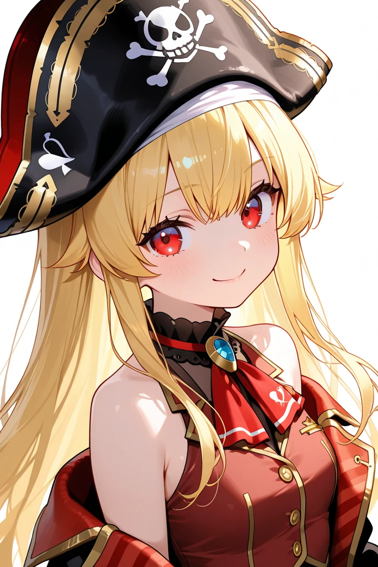 score_9, score_8_up, score_7_up, score_6_up, score_5_up, score_4_up,
soyjacks, 1girl, solo, Anne, big breasts, blonde hair, long hair, twintails, red eyes, detached collar, ascot, long sleeves, detached sleeves, Skull And Crossbones, rabbit, ears, gloves, swimsuit, red pirate hat, red pirate coat, bare shoulders, playboy_bunny, bare legs, boots, pointing, open mouth, :o, looking at the viewer, simple background