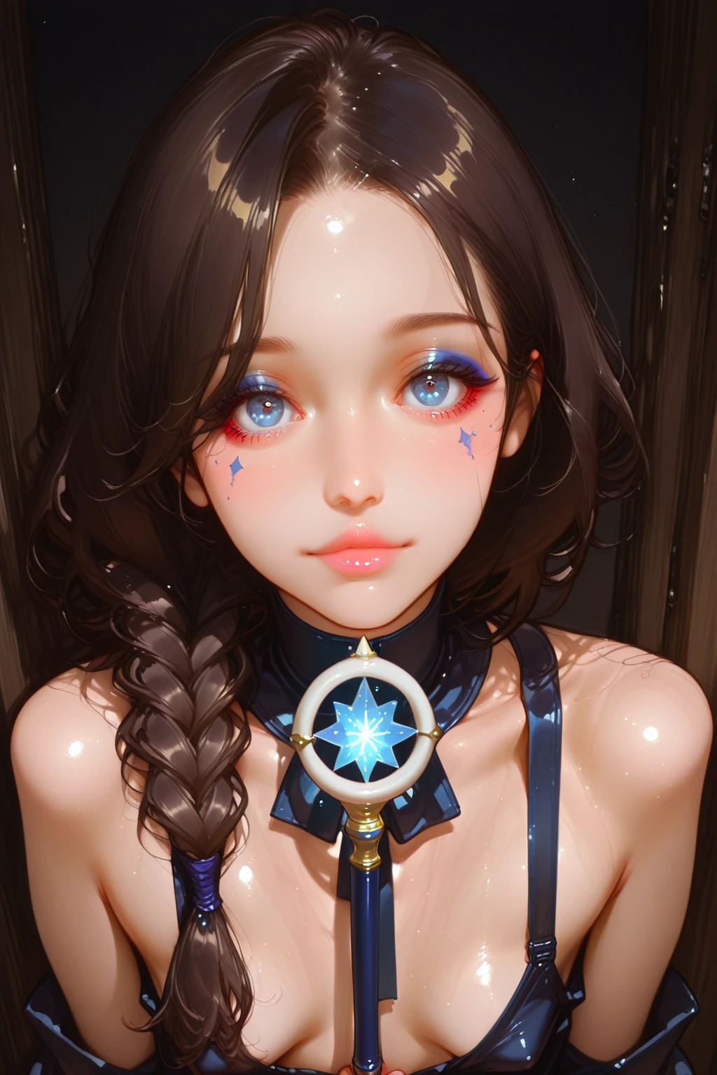 kurokawaakane(1zgame),1girl, solo,looking at viewer,8k, beautiful lighting,symbol-shaped_pupils, sparkling_eyes, star-shaped_pupils, star_(symbol),