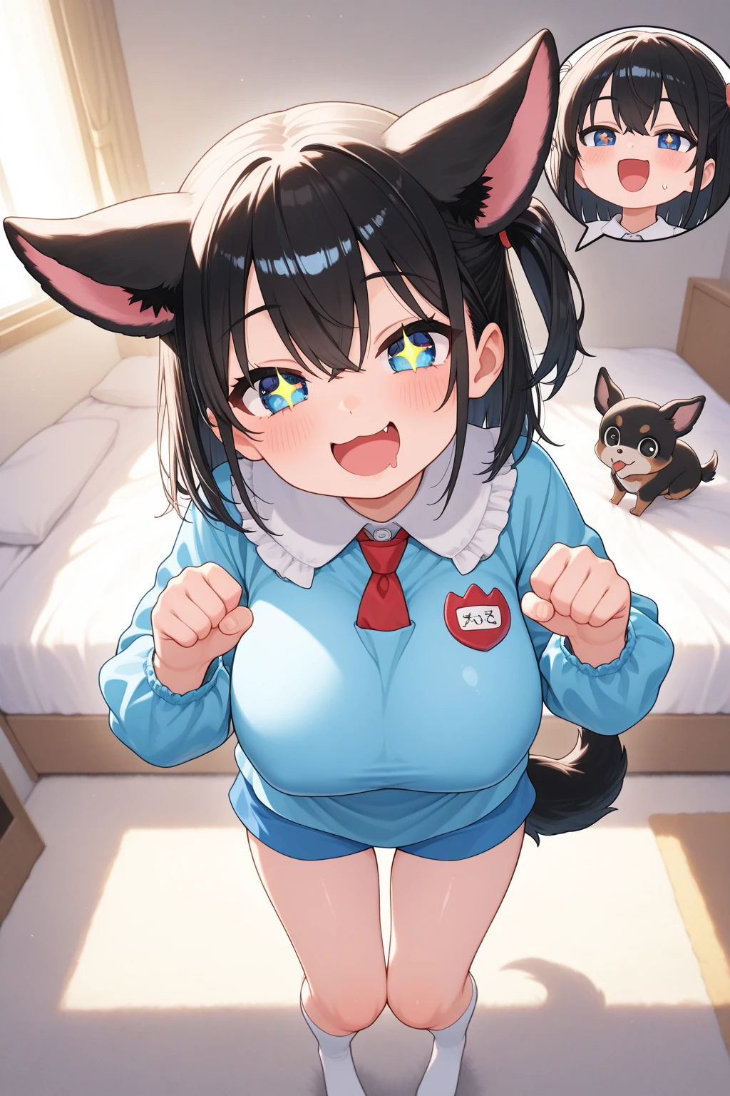 最high quality, High resolution, very detailed, detailed background, perfect lighting, indoor, 1 girl, small, looking at the viewer,  nsfw, (1 boy and 1girl are having sex:1.3), ((doggy style:1.3)), ((dorsal position:1.2)), face down on the bed, stick out one&#39;s butt, (A man inserts his penis into her ass), Maid clothes, adorable smile, high quality, 8K, ((big breasts)), nipple,carrying a pink school bag backpack, (Randoseru Backpack:1.0),open your mouth, blush, A painful look, sweaty, ((flushed face:1.3)),