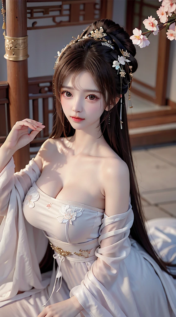 ((Best Quality, 8k, Masterpiece: 1.3)), Focus: 1.2, Perfect Body Beauty: 1.4, Buttocks: 1.2, ((Layered Haircut)), (Wet Clothes: 1.1), (Rain, Street:1.3), (Breasts: 1.2), (Hanfu: 1.2), Bare Shoulders, Bare Legs, Highly Detailed Face and Skin Texture, Fine Eyes, Double Eyelids, Whitened Skin, Long Hair, (Shut Up: 1.5), (Bokeh Background: 1.5), Big Breasts