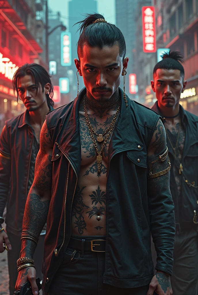 Tattooed man with a mask, 1boy, look into the camera, bank robbery, counting money, neon hair, masterpiece, best quality, highres, UHD, depth of field, 4k, RTX, HDR), hyper realistic, 8k UHD, DSLR, high quality, Cinematic light, Amazing, ray trace, realistic, photo-realistic, finely detailed eyes, finely detailed face, finely quality eyes, 8k, RAW photo,