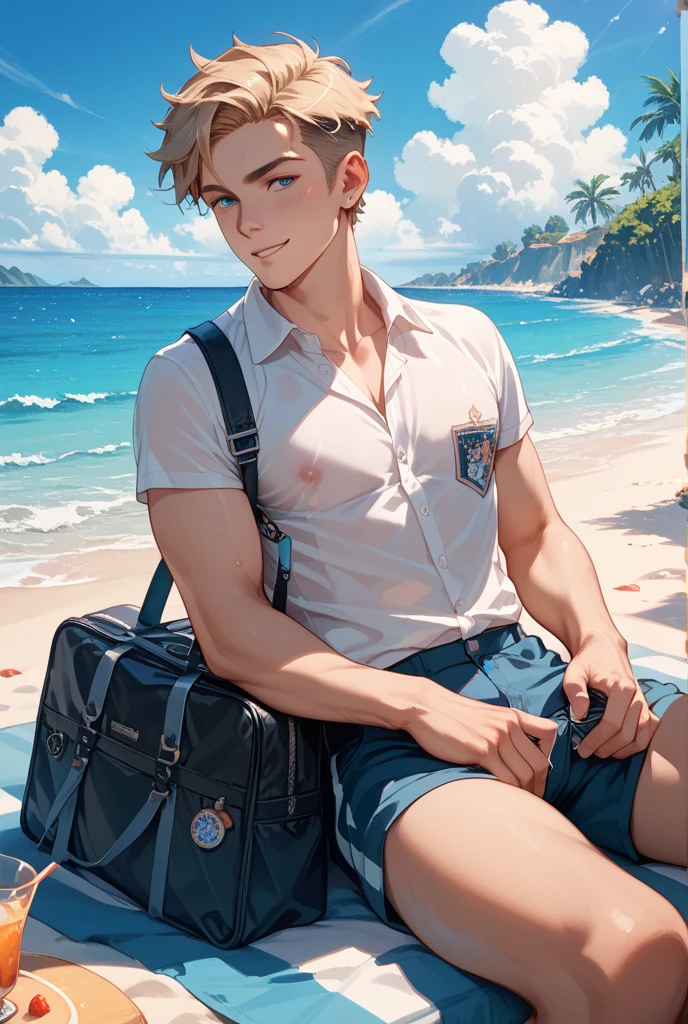 masterpiece, best quality, cutest boy in the world, around 16 to 20 years old, super cute, dynamic pose, model, cool and seductive, dramatic lighting, sexy, mostly nude, big bulge in crotch，korean，sexy
