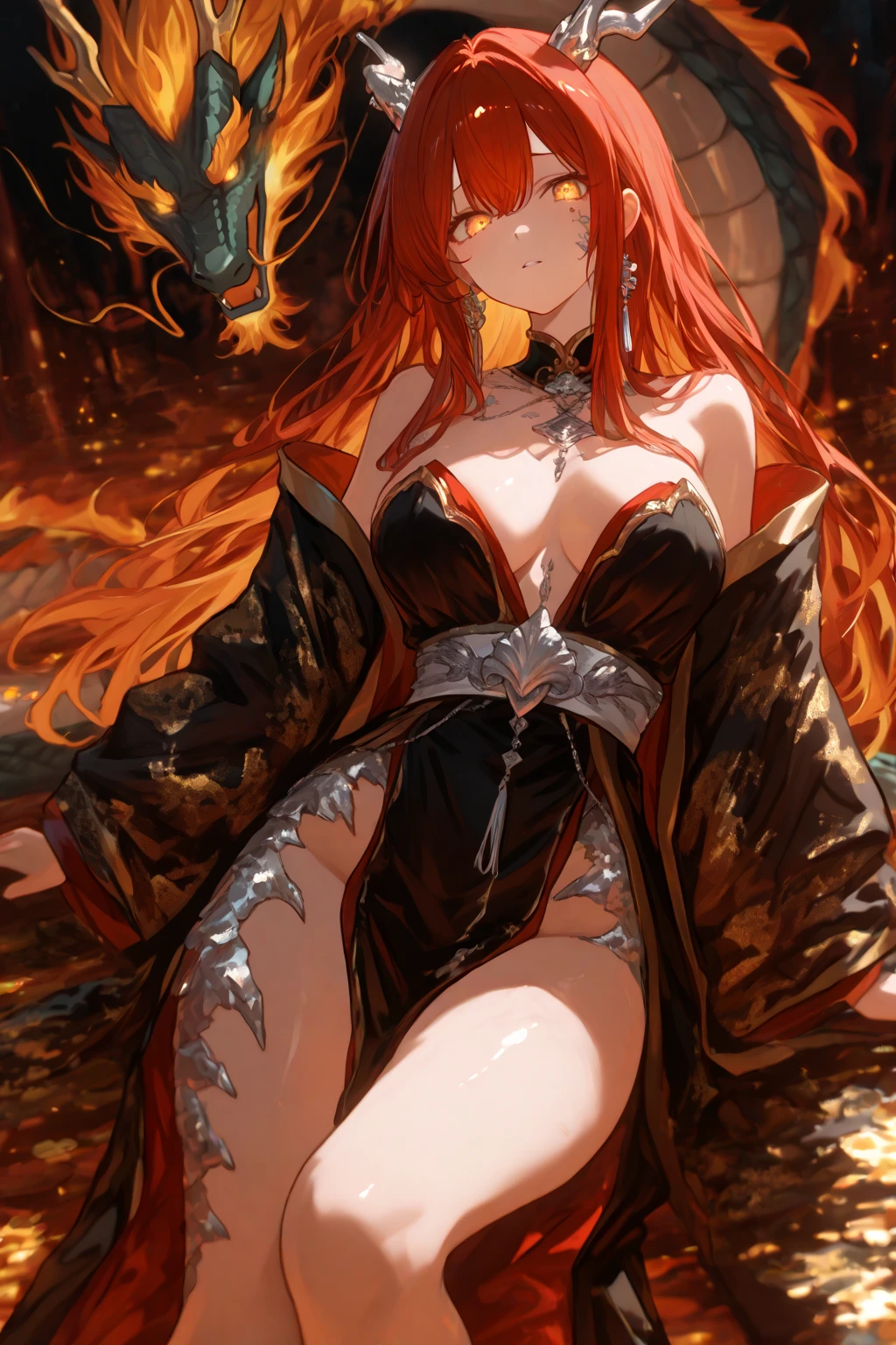 orange hair half dragon milf