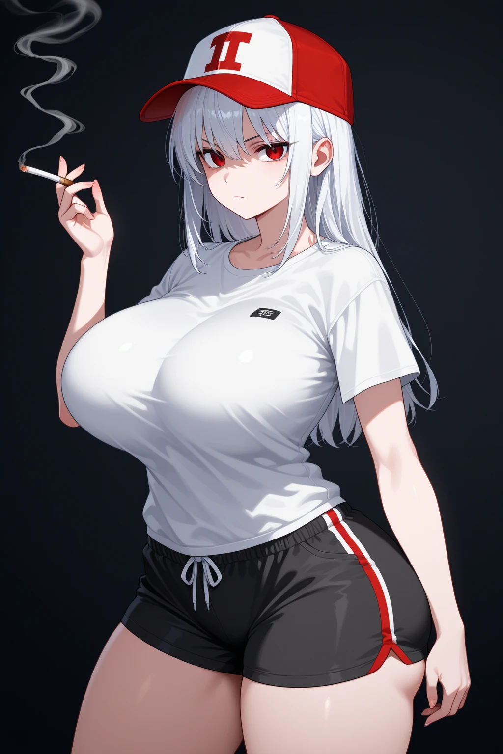 work of art, best qualityer, highest quallity, Perfect Anatomia, high resolution, ultra-detailed, 8 k wallpaper, texture, detail, unique, hdr, extremely detailed CG, Azuma Hisato, 1 girl, standing alone, whole body, standing, hypdertailed, maroon_body hair, bangss, maroon_eyeballs, 20 year, mature woman, gazing at viewer, ssmile, obscene face, (comely,big fit ass_breastsout:1.4), (comely_face:1.5),(narrow_waist), office clothes, Office uniform