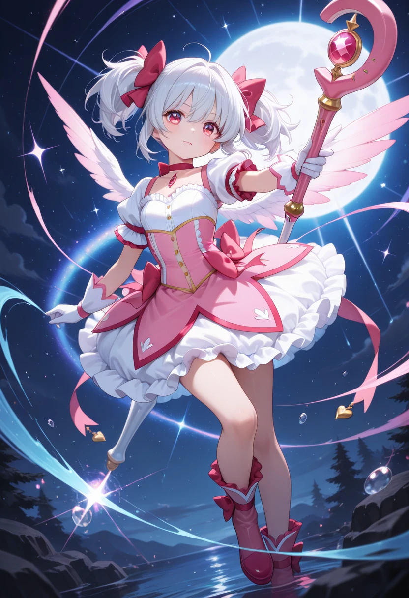 A super cute style little white colorful fairy bunny, shining Qiai snow white fluffy, beautiful big eyes, fluffy tail, wearing a silk colorful velvet hat, smiling happily, wearing Klein colorful fairy tale costume, festive, simple Iridescent backgrounds, cinematic lighting, Unreal Engine 5, 8k, ultra-sharp, octahedral rendering, ray-traced detail, fairy tales, incredibly high detail, sprite style, bright colors, natural light, simple backgrounds, solid colors, 5 and octane rendering, trending on art station, gorgeous, ultra wide angle, 8k, hd realistic, 8k hd