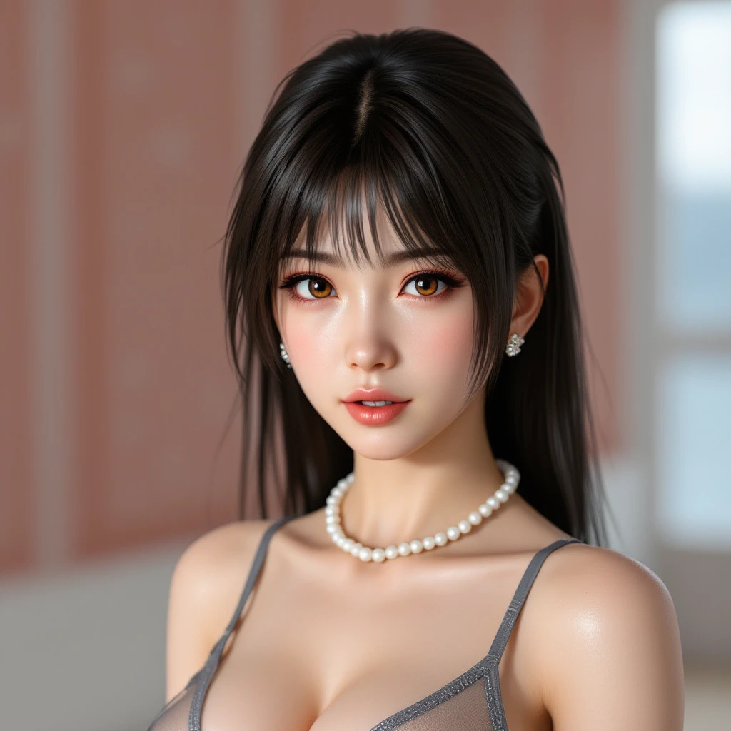 ((Best quality, 8k, Masterpiece :1.3)), 1girl, Pretty woman with emphasizing slender ass :1.3, (random hairstyles, Huge breasts :1.2), Oversized tank top :1.2, Ultra-detailed face, Detailed eyes, Double eyelid, white fluid flowing inside her