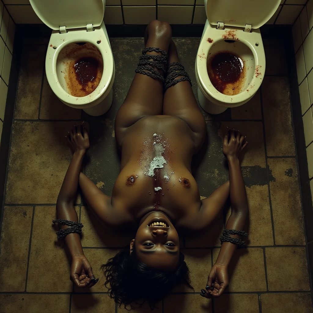 Macabre orgy, shitting and peeing on the ?????? of a fat dead woman, canibalistic feast, nightmarish scene, grotesque characters, hall of tortures, haunted place, nightmare, morgue, madness and insane, dead people