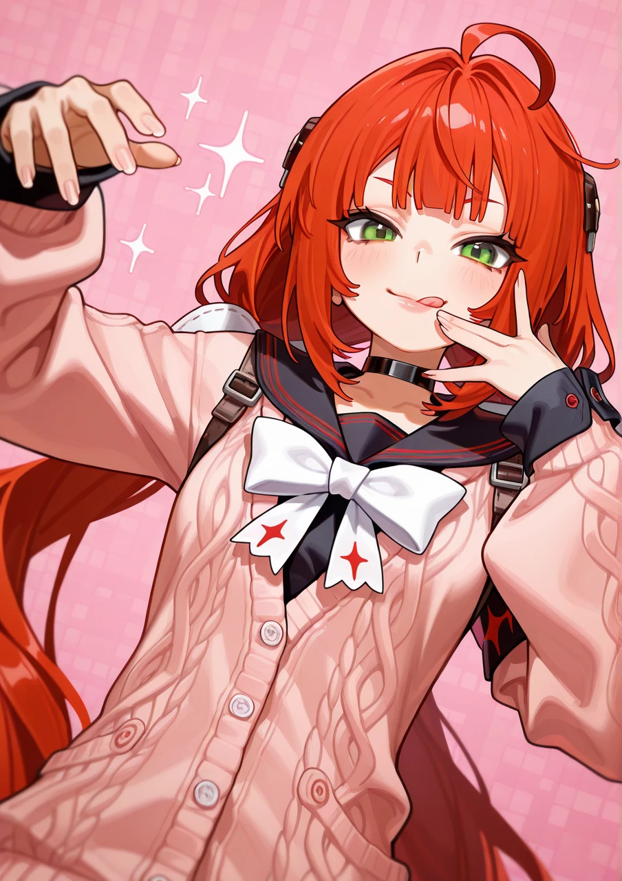 Solo, ((tongue out)), Gachiakuta, Ukinami Yuzuha, ahoge, hair bow - SeaArt  AI, image size:904x1280