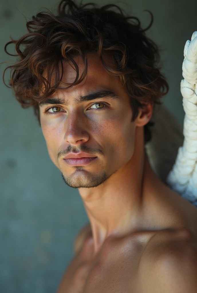 A photorealistic portrait of a insanely handsome man, no shirts, very strong, messy hair, chiseled and extremely tattooed sitting on a step next to a big fierce dog, a large door as the background, a colorized photo by Jesse Richards, instagram contest winner, maximalism, very macho look, hunk, extremely handsome, attractive man, exotic, photograph, detailed symmetric realistic face, extremely detailed natural texture, peach fuzz, messy hair, masterpiece, absurdres, nikon d850 film stock photograph, kodak portra 400 camera f1.6 lens, extremely detailed, amazing, fine detail, hyper realistic lifelike texture, dramatic lighting, unrealengine, trending on artstation, cinestill 800 tungsten, looking at the viewer, photo realistic, RAW photo, TanvirTamim, high quality, highres, sharp focus, extremely detailed, cinematic lighting, 8k uhd,-imagine-