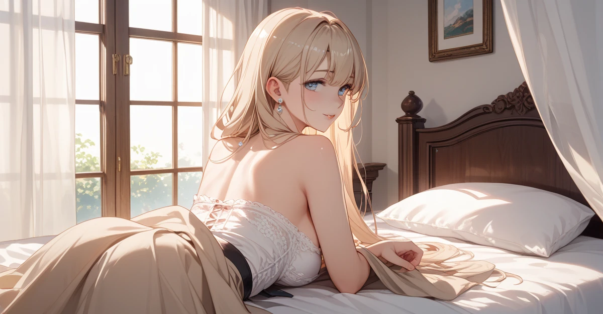 ((((Small breasts)))), ((living room)), one woman, mole, ((beauty mark)), (nervous), (red cheek), (((evil smiling))), grinning, hands on breasts, gigantic breasts, long hair, wave hair, diagonal bangs, shiny hair, (blonde), blue eyes, looking at viewer, tall, slender, ((white blouse)), off shoulder, skirt, parted lips, (thick lips), white skin, leaning forward, ((((steaming body)))), ((((sweaty)))), open mouth, colored inner hair, ((tareme))