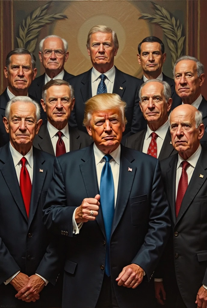 Create an image of 45 presidents faces United state another picture