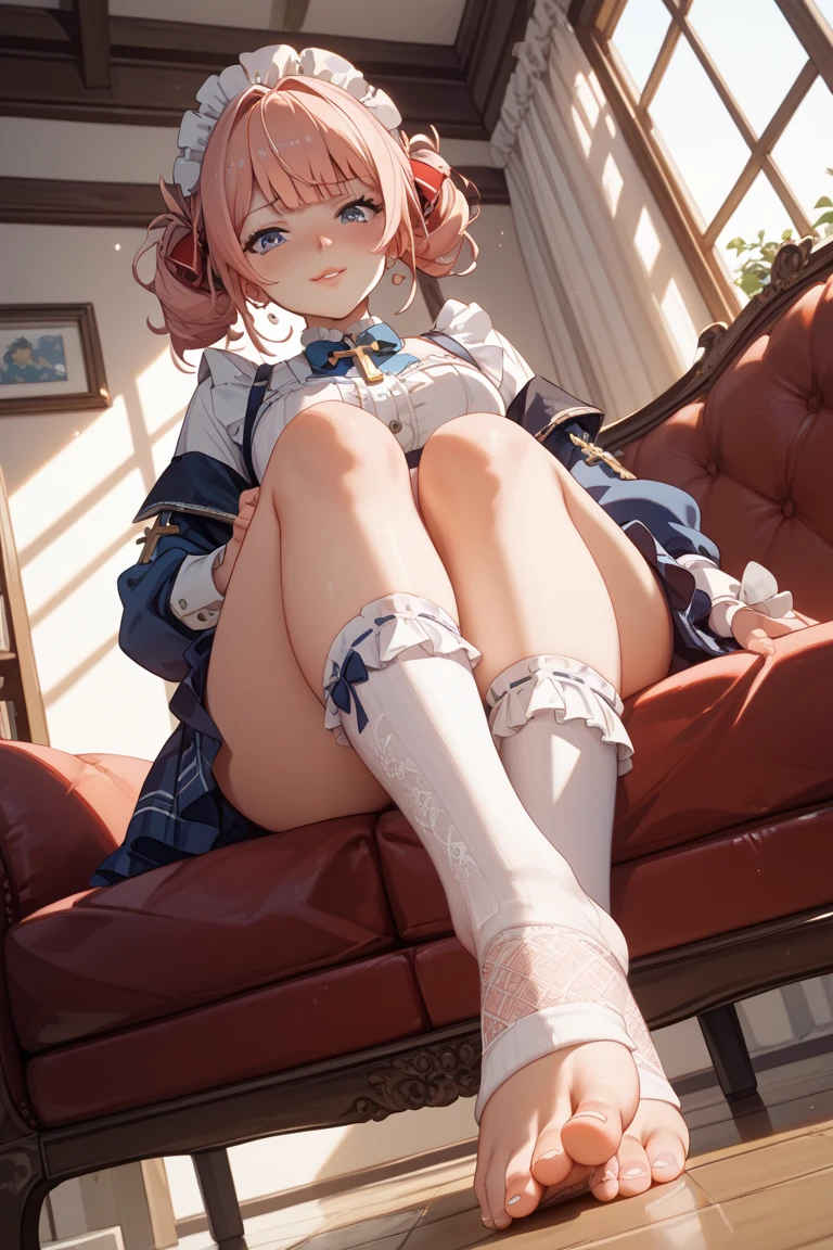 (nsfw:1.5), (Highest quality),(masterpiece), solo, Extremely detailed clarity, (naked:1.5), {((Sangonomiya Kokomi:1.5), Genshin Impact)}, Slender body, Beautiful breasts, (Small breasts:1.5), (Flat Chest:1.5), School classroom, Sit on a chair, Spread your legs, Anatomically correct