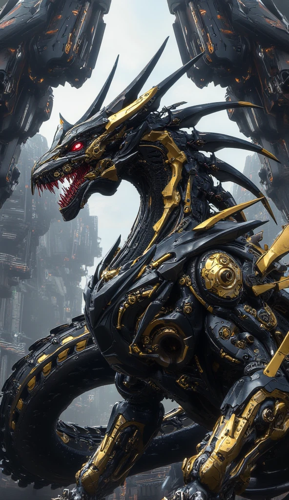 a giant robot battling a huge kaiju, cinematic lighting, dramatic composition, highly detailed mecha design, extremely detailed mechanical parts, complex machinery, advanced technology, intense action, dynamic poses, powerful energy effects, glowing neon details, moody atmosphere, dark and gritty, cinematic camera angle, epic scale, intense battle, muscular and imposing kaiju, terrifying monster design, detailed skin texture, massive claws and teeth, dark color palette, chiaroscuro lighting, moody and ominous, photorealistic, 8k, best quality, ultra-detailed