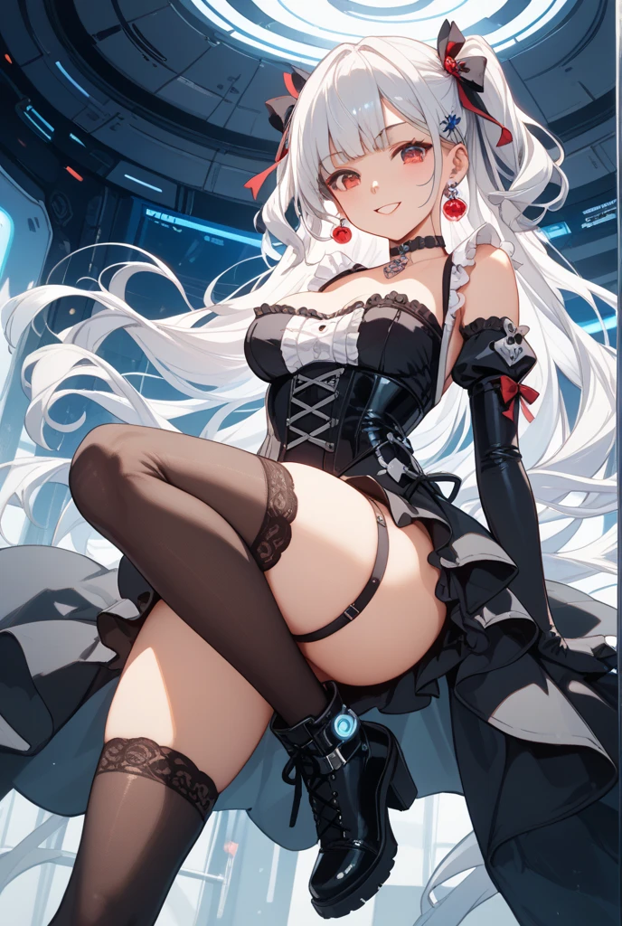 opening legs，Bunny ears，No underwear， the feet，is shy，sitted， Feet，Exposed genitals，clear liquid，Bigchest，transparent panty，soaking wet，Hold your thighs from behind with your hands，Emotive expressions，Ambiguous，taunt，Succubus，Unoccluded，There is no lower limit，Mesh socks，black lence stockings