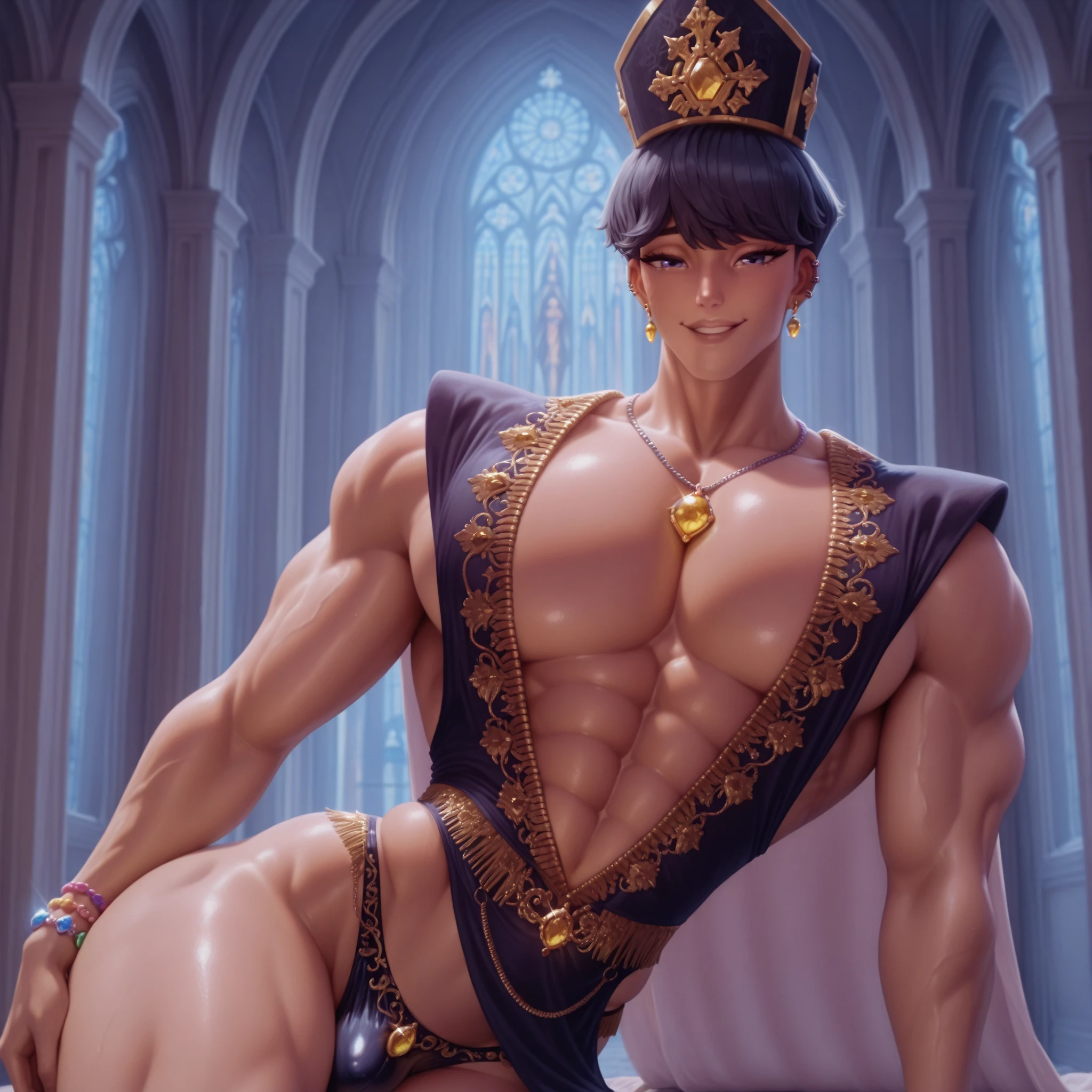 (8k, RAW photo, best quality, homoerotic, looking at viewer, face, eyes:1.5), (1boy, slender androgynous male, queer, depraved sissy villain, realistic masculine crotch, akhenaten:1.65)